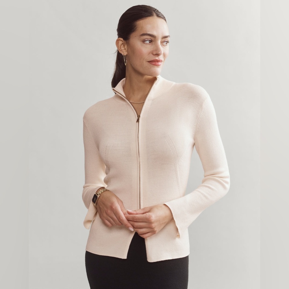 Rhone Porto Merino Blend Full Zip Sweater - Picture 2 of 8